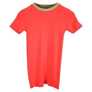Joseph Knitted T-Shirt in Red Cotton